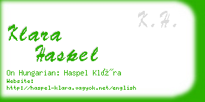 klara haspel business card